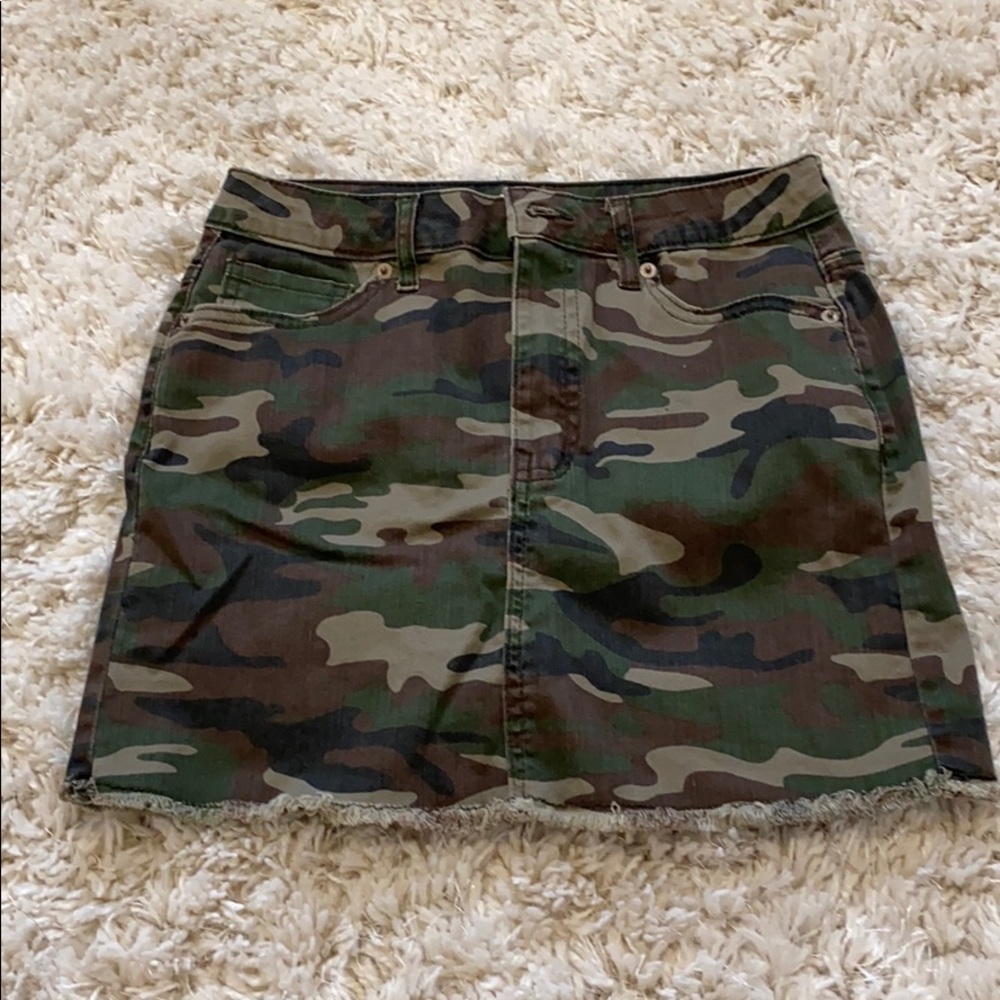 Camo jean skirt